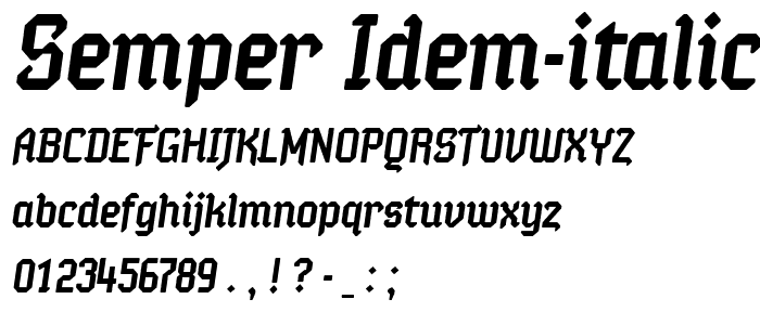 Semper Idem-Italic font